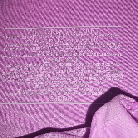 Victorias Secret Bra New With Tags 34DDD Body by Victoria lined perfect coverage - Picture 4 of 4